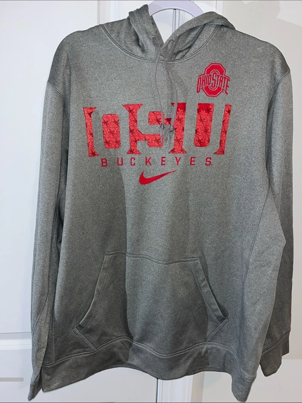 Nike Ohio State Buckeyes Fleece Hooded Hoodie BIG OSU sweatshirt-L Adult Unisex